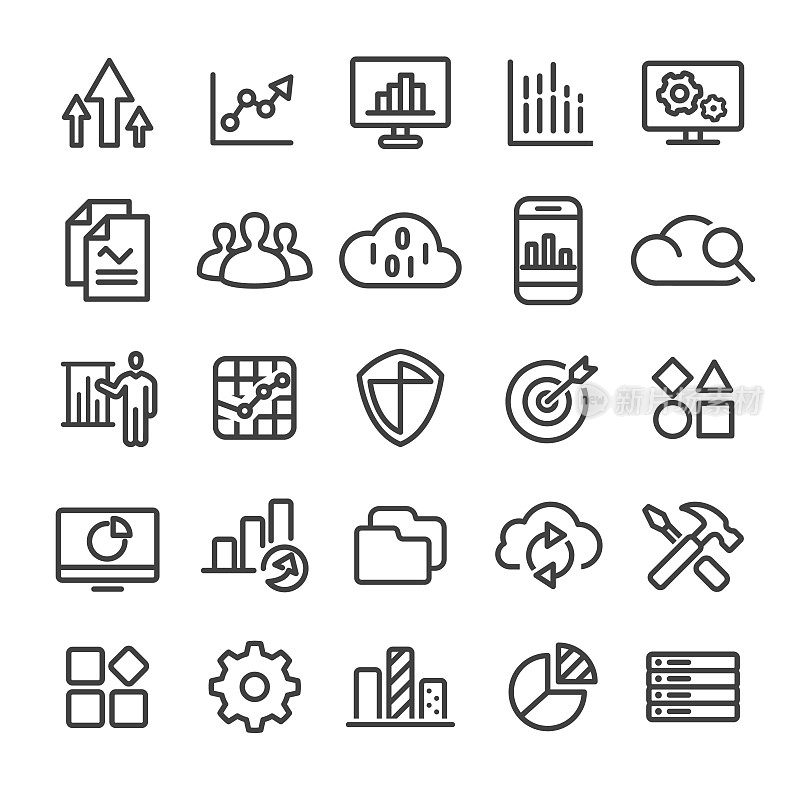 Big Data Icons Set - Smart Line Series